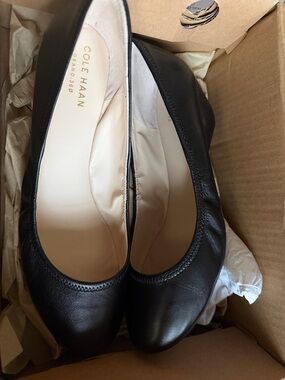 Cole Haan Black Leather Women's Ballet Flats - Grand.OS